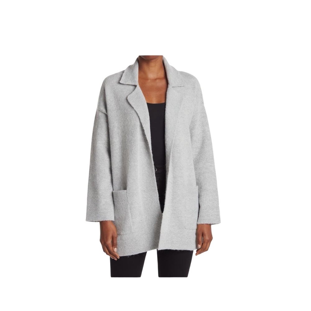 Thread & Supply Grey Textured knit Cardigan coat hybrid- Small- EUC